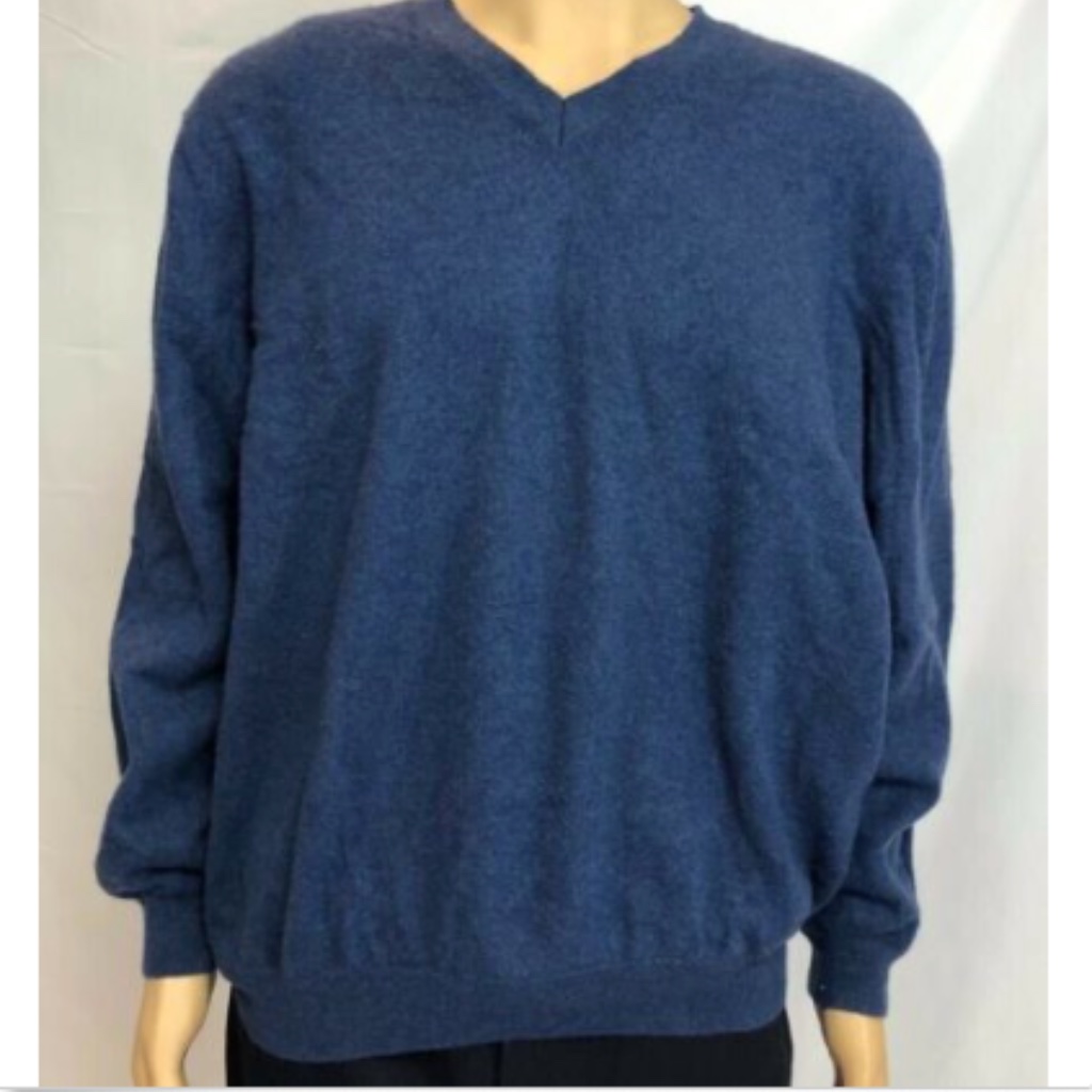 Kinross Men’s Sweater Pullover V Neck Cashmere Xxl
